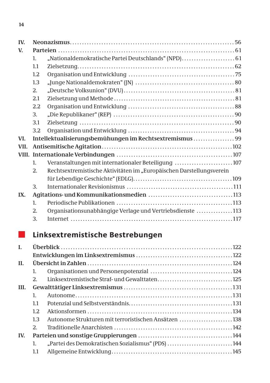 Seite 16 des Verfassungsschutzbericht 2004 Bund