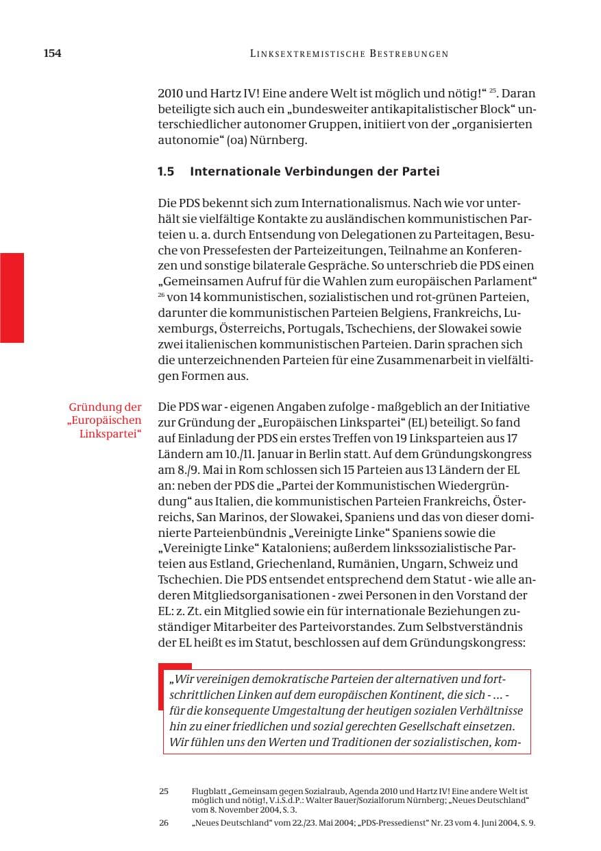 Seite 156 des Verfassungsschutzbericht 2004 Bund