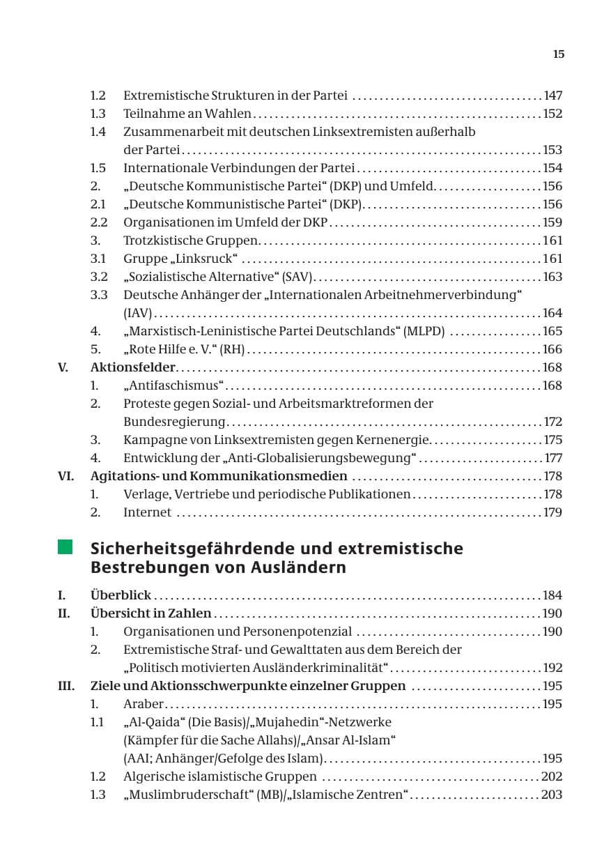 Seite 17 des Verfassungsschutzbericht 2004 Bund