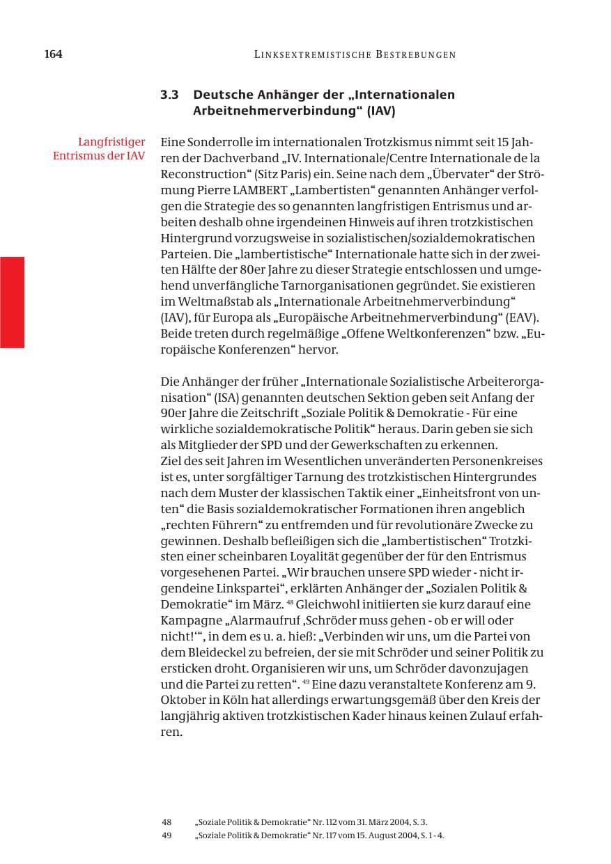 Seite 166 des Verfassungsschutzbericht 2004 Bund