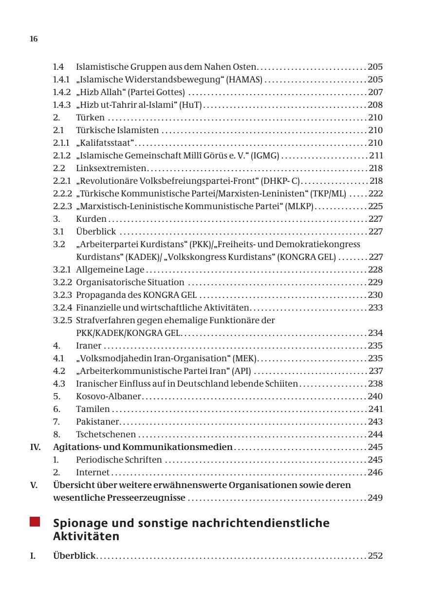 Seite 18 des Verfassungsschutzbericht 2004 Bund