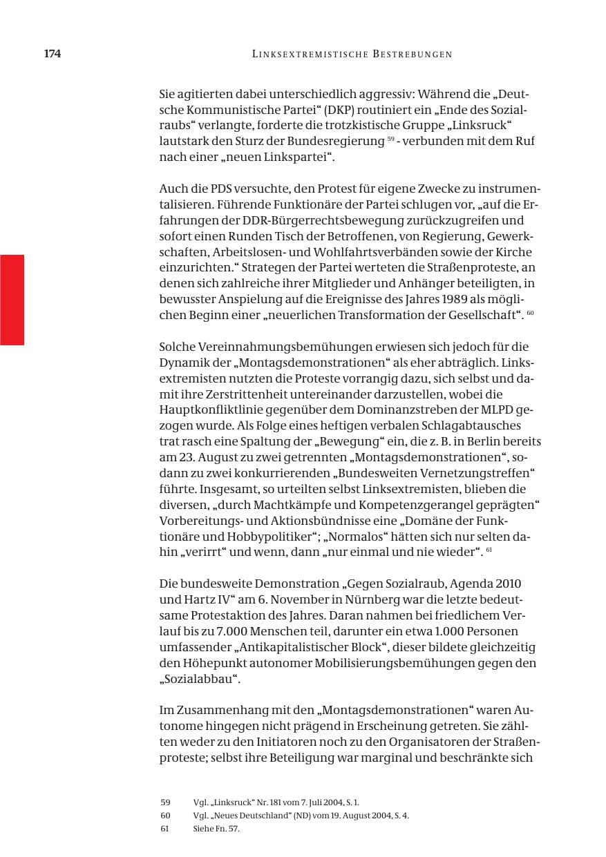 Seite 176 des Verfassungsschutzbericht 2004 Bund