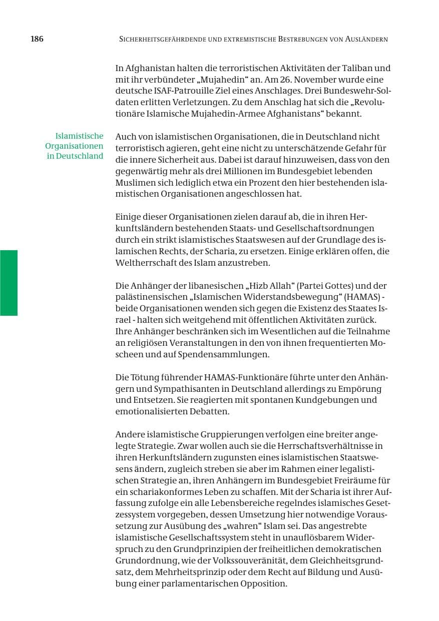 Seite 188 des Verfassungsschutzbericht 2004 Bund