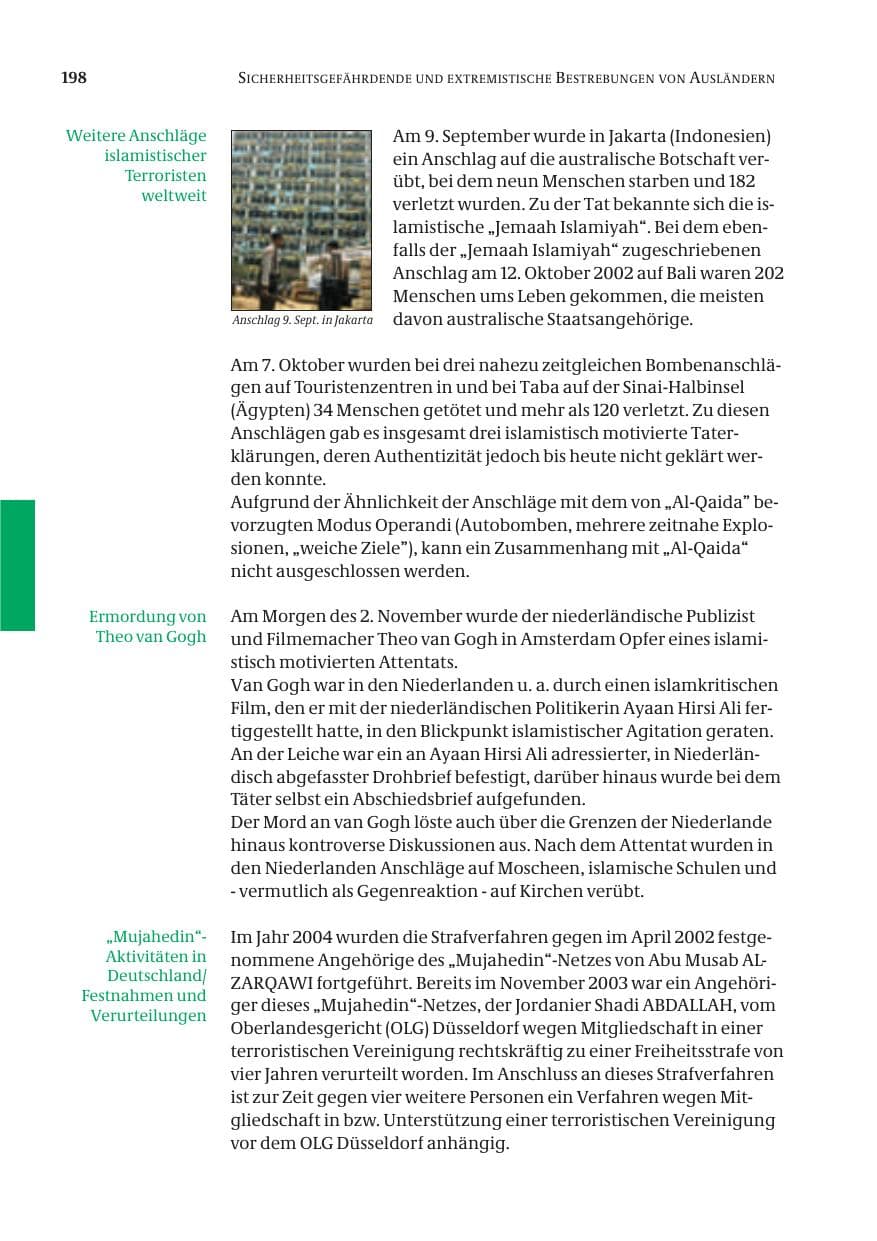 Seite 200 des Verfassungsschutzbericht 2004 Bund