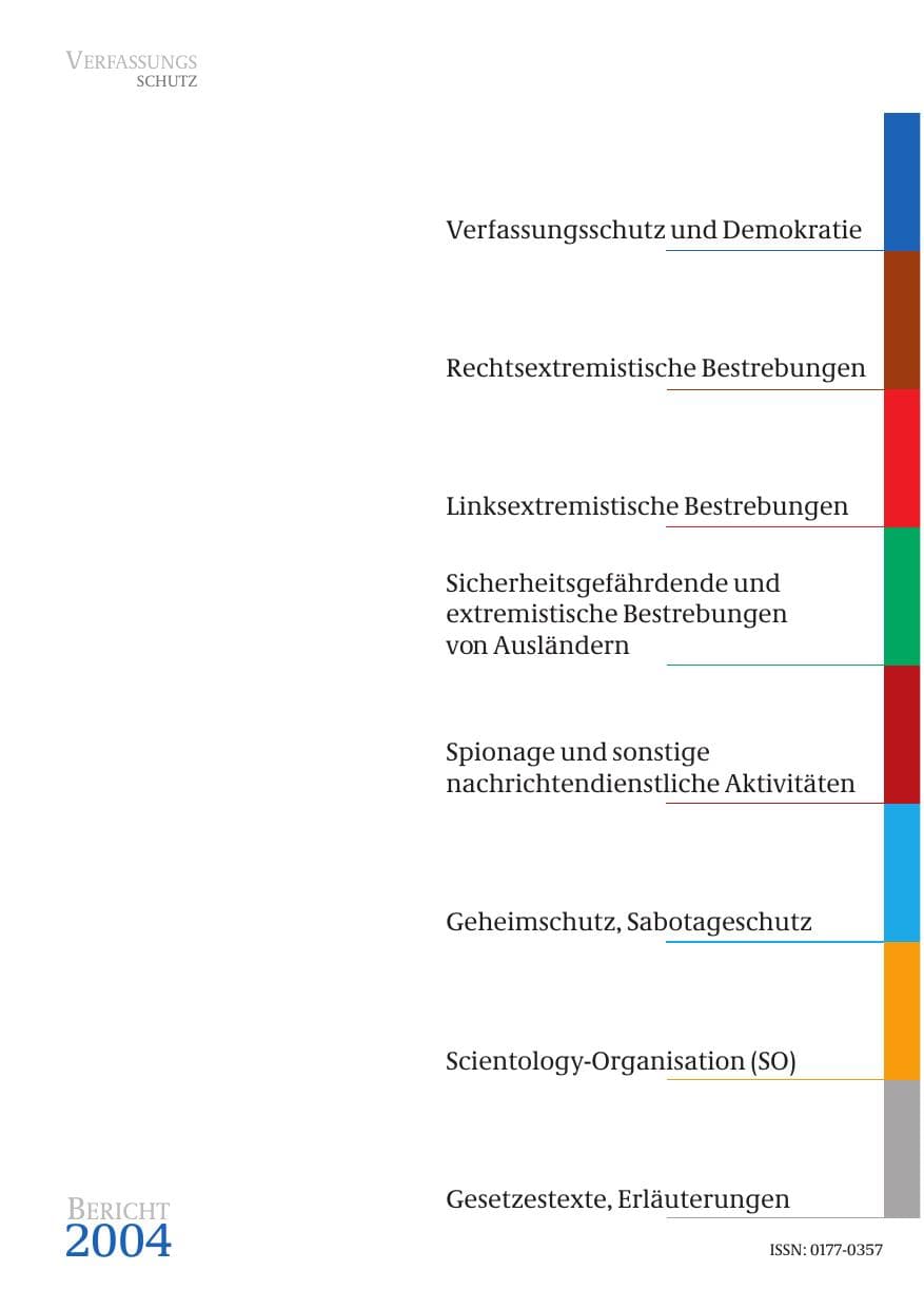 Seite 3 des Verfassungsschutzbericht 2004 Bund