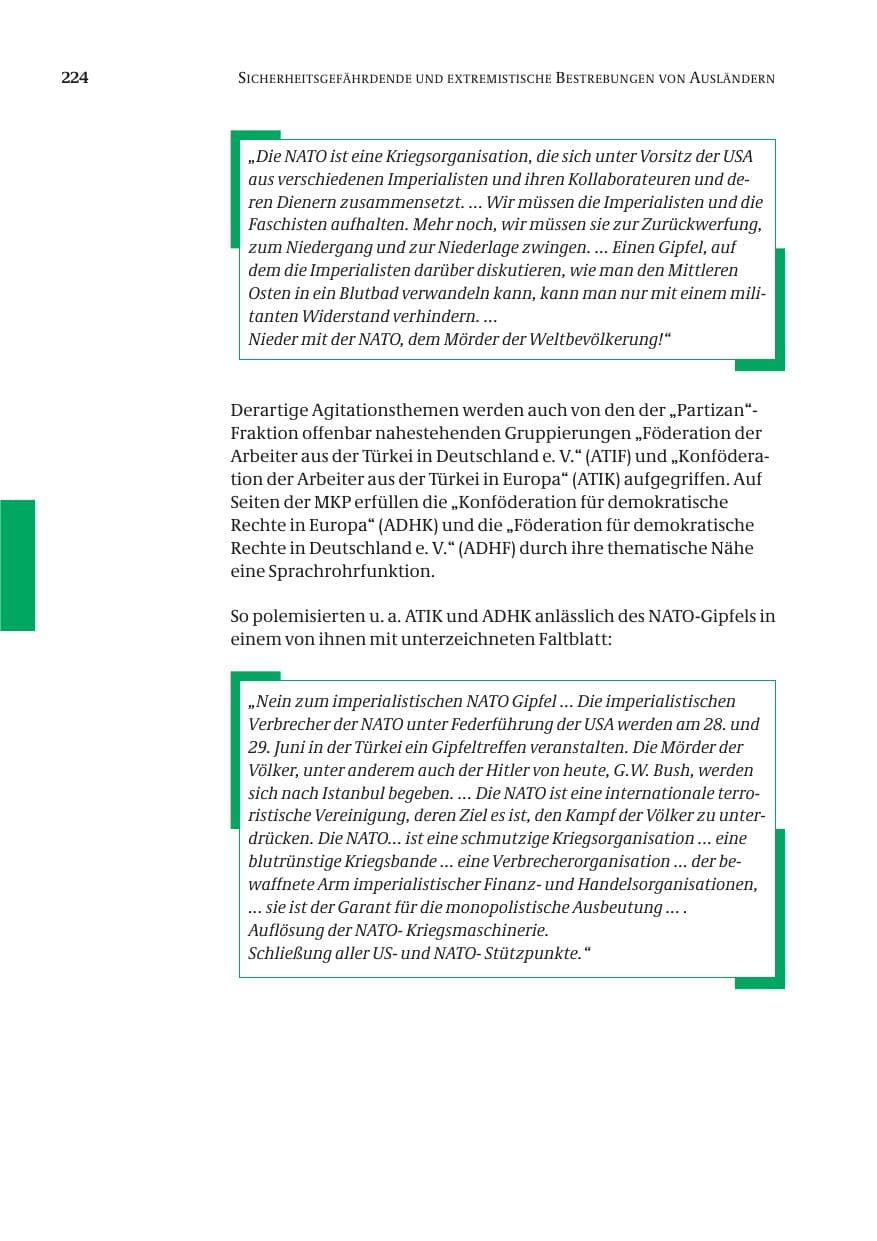 Seite 226 des Verfassungsschutzbericht 2004 Bund