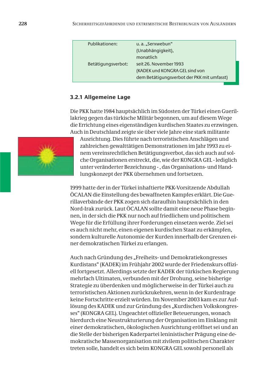 Seite 230 des Verfassungsschutzbericht 2004 Bund