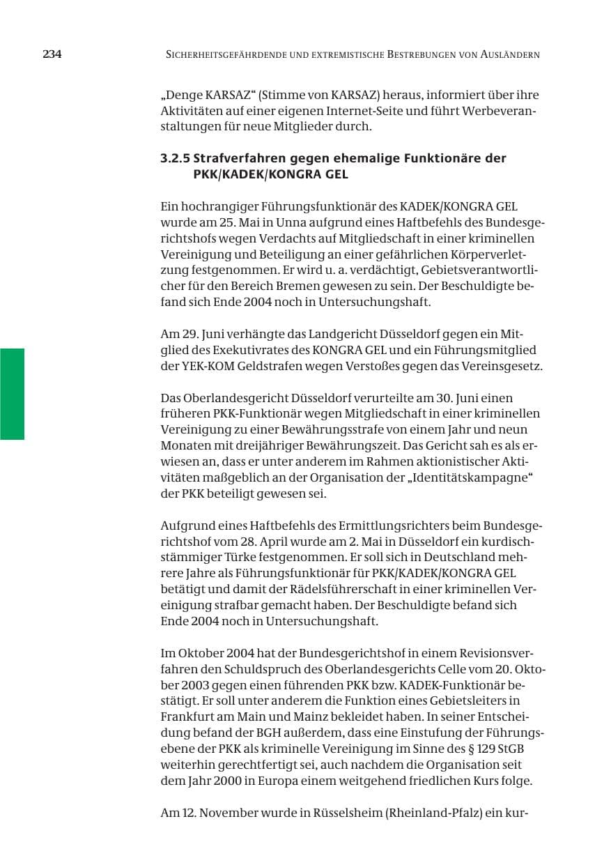 Seite 236 des Verfassungsschutzbericht 2004 Bund