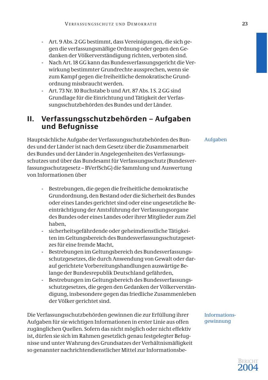 Seite 25 des Verfassungsschutzbericht 2004 Bund