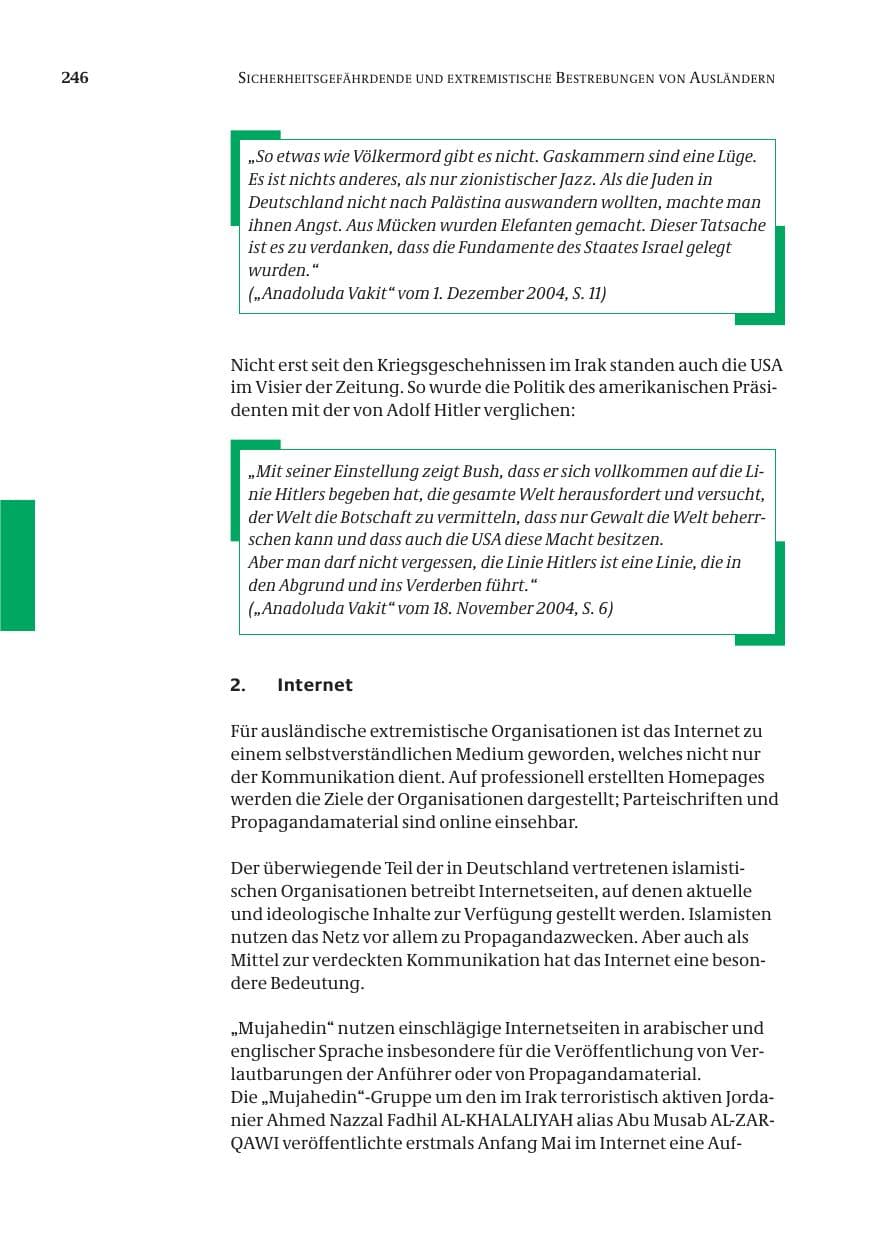 Seite 248 des Verfassungsschutzbericht 2004 Bund