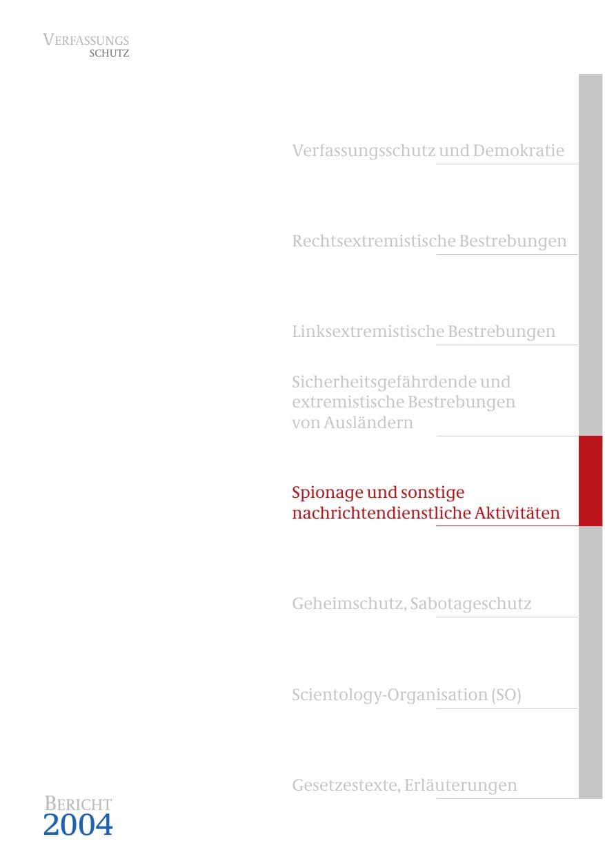 Seite 253 des Verfassungsschutzbericht 2004 Bund