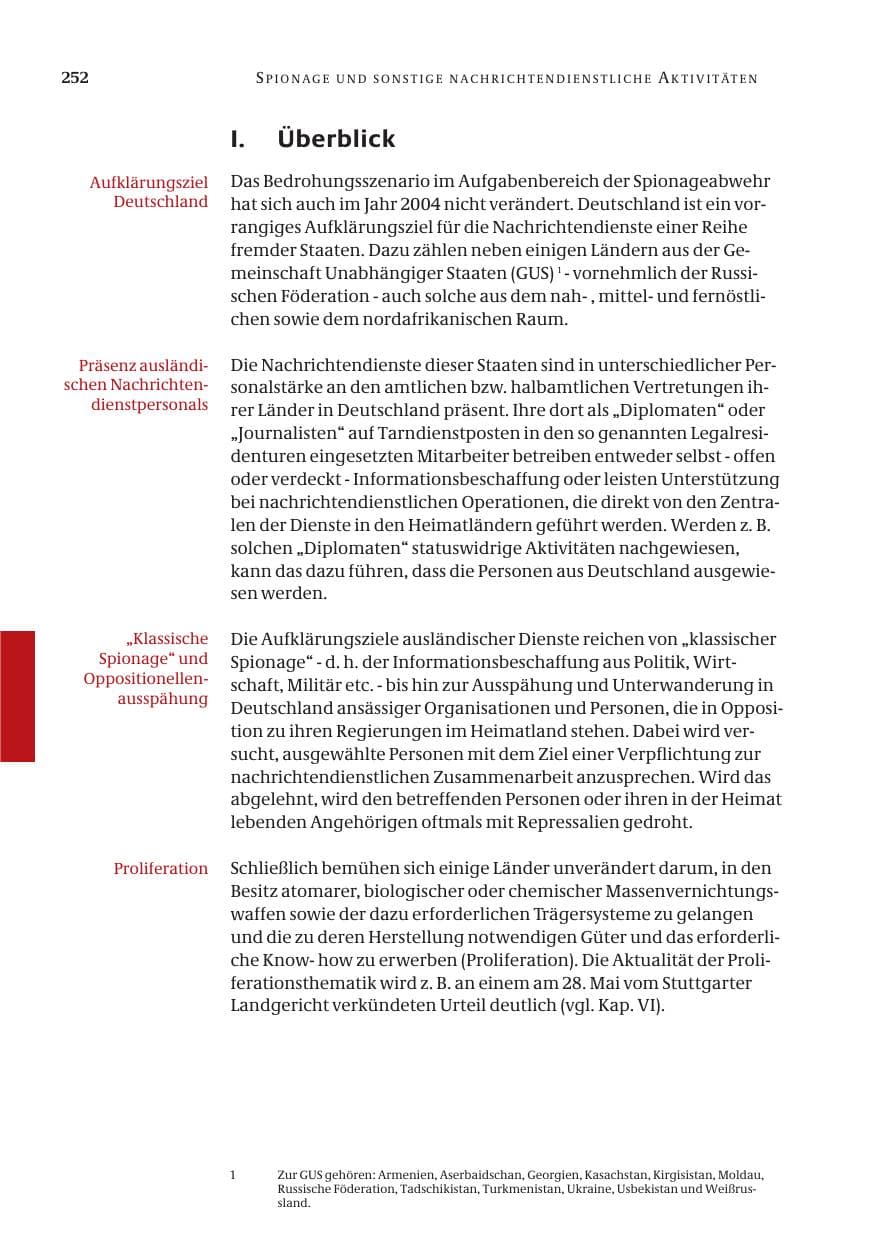 Seite 254 des Verfassungsschutzbericht 2004 Bund