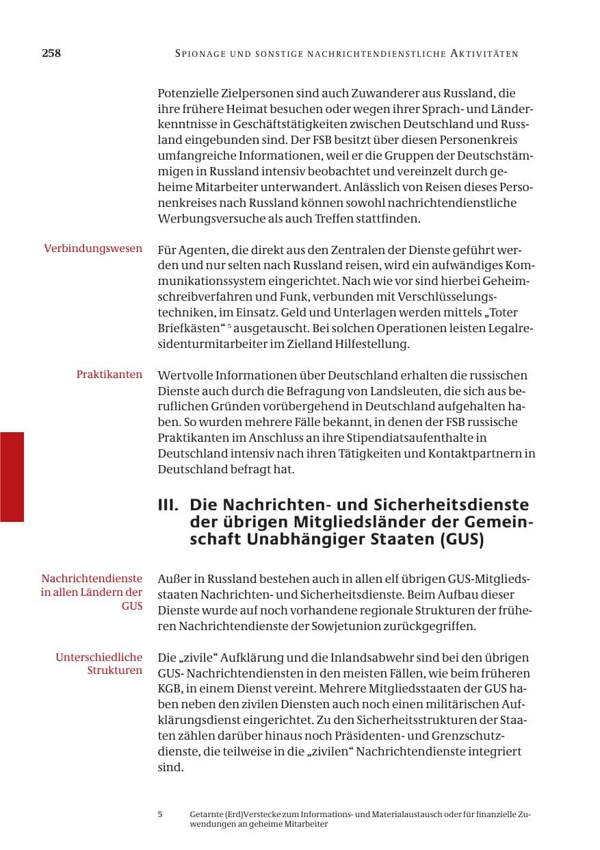 Seite 260 des Verfassungsschutzbericht 2004 Bund