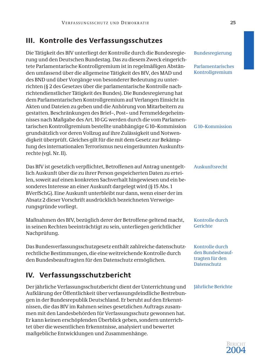 Seite 27 des Verfassungsschutzbericht 2004 Bund