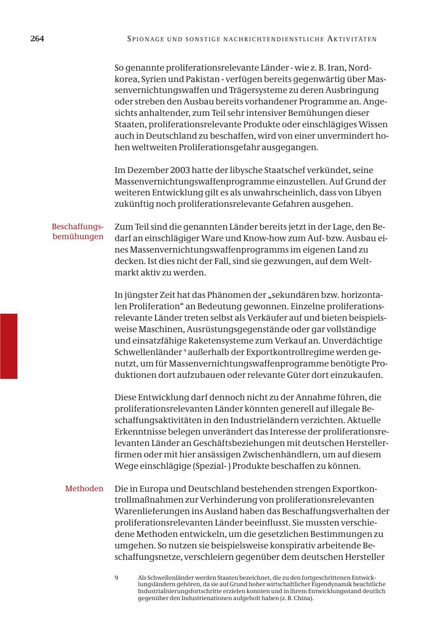 Seite 266 des Verfassungsschutzbericht 2004 Bund