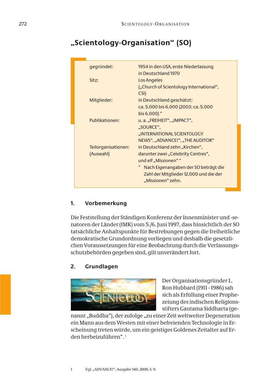 Seite 274 des Verfassungsschutzbericht 2004 Bund