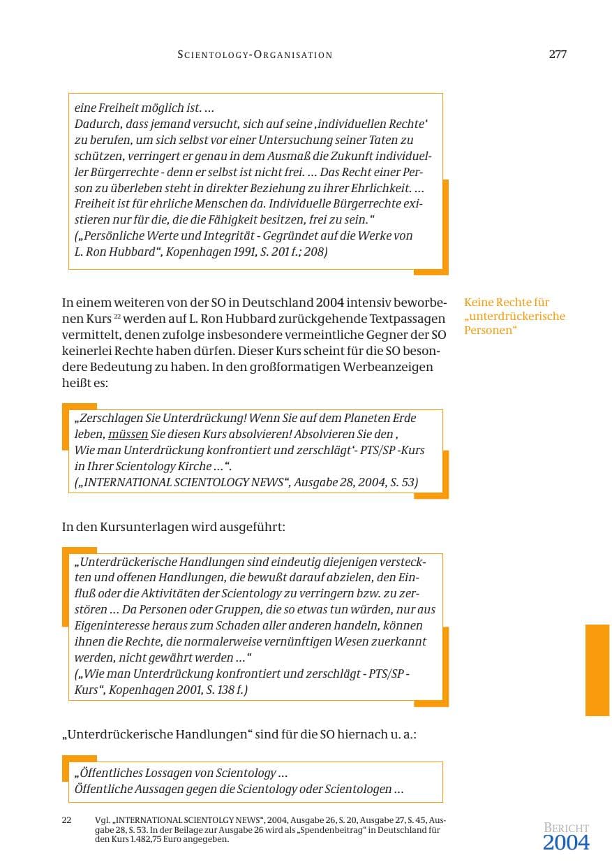 Seite 279 des Verfassungsschutzbericht 2004 Bund