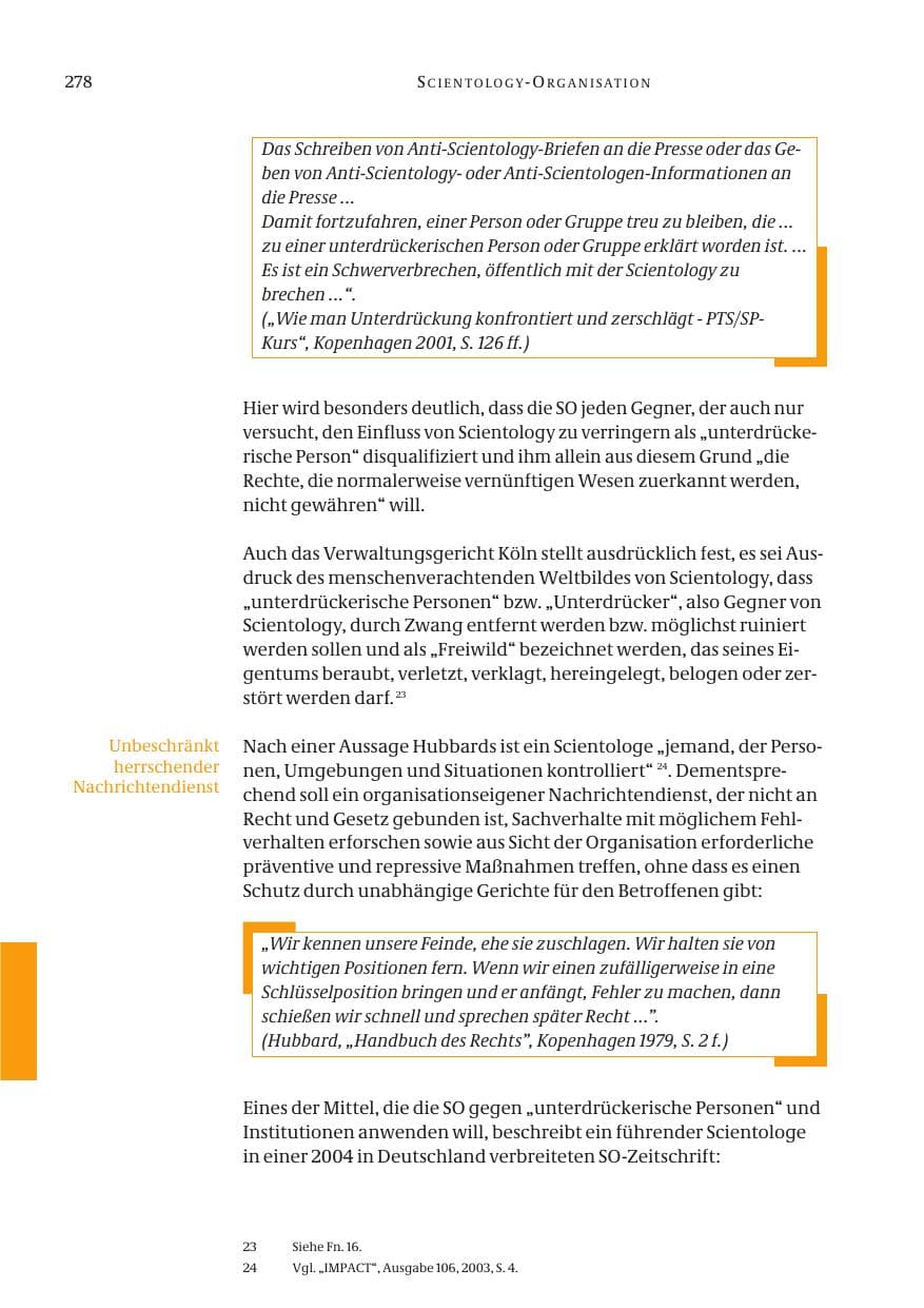 Seite 280 des Verfassungsschutzbericht 2004 Bund