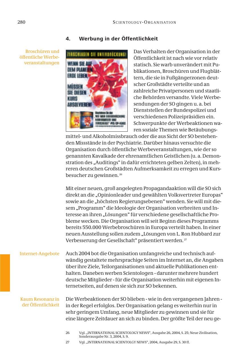 Seite 282 des Verfassungsschutzbericht 2004 Bund