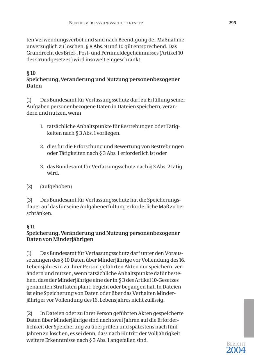 Seite 297 des Verfassungsschutzbericht 2004 Bund