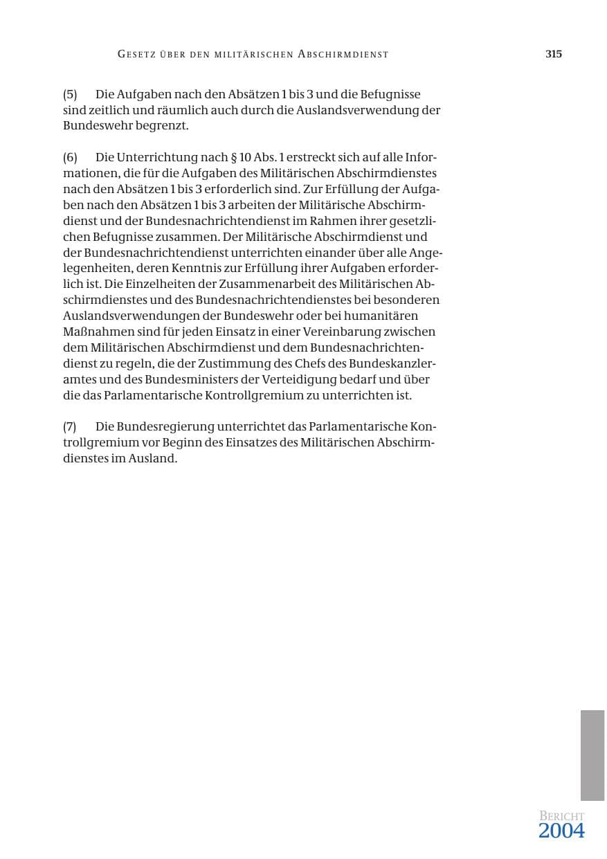 Seite 317 des Verfassungsschutzbericht 2004 Bund