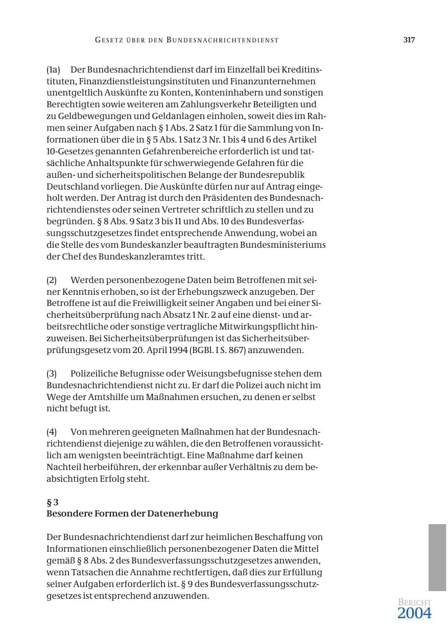 Seite 319 des Verfassungsschutzbericht 2004 Bund