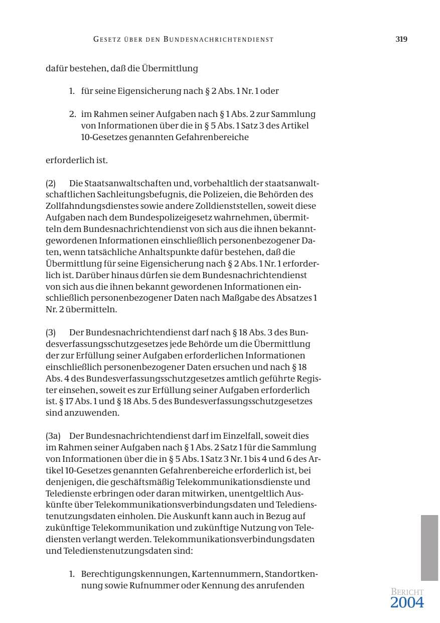 Seite 321 des Verfassungsschutzbericht 2004 Bund