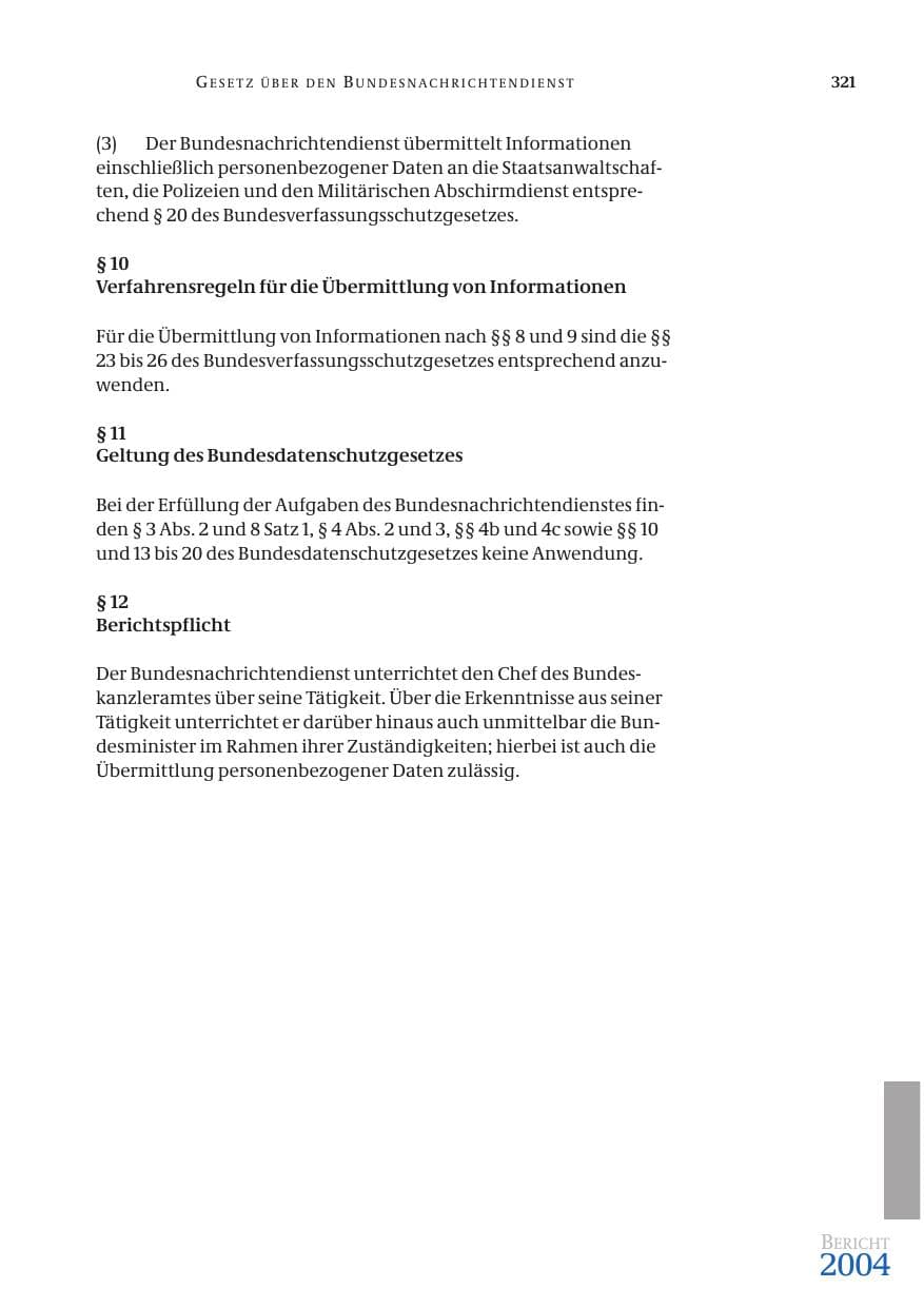 Seite 323 des Verfassungsschutzbericht 2004 Bund