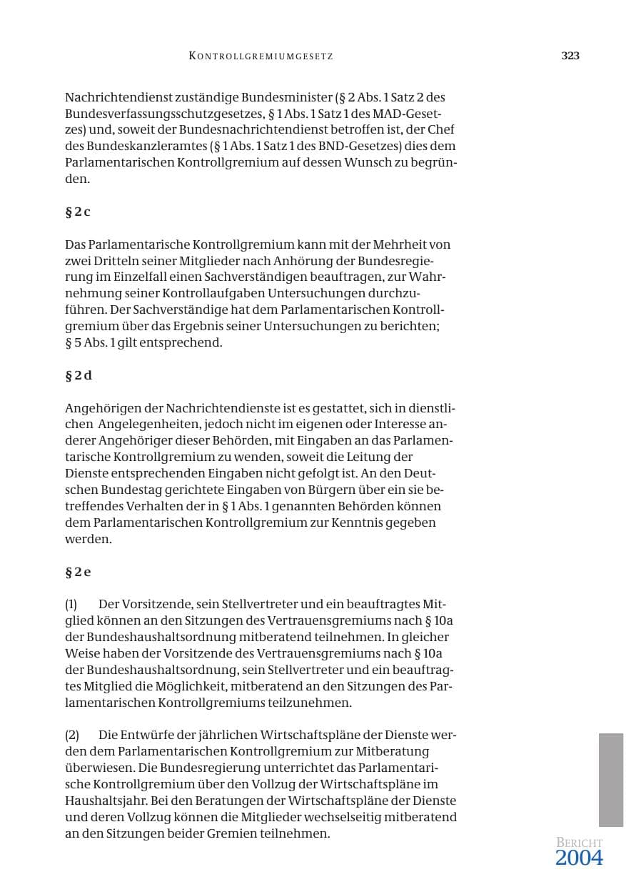 Seite 325 des Verfassungsschutzbericht 2004 Bund
