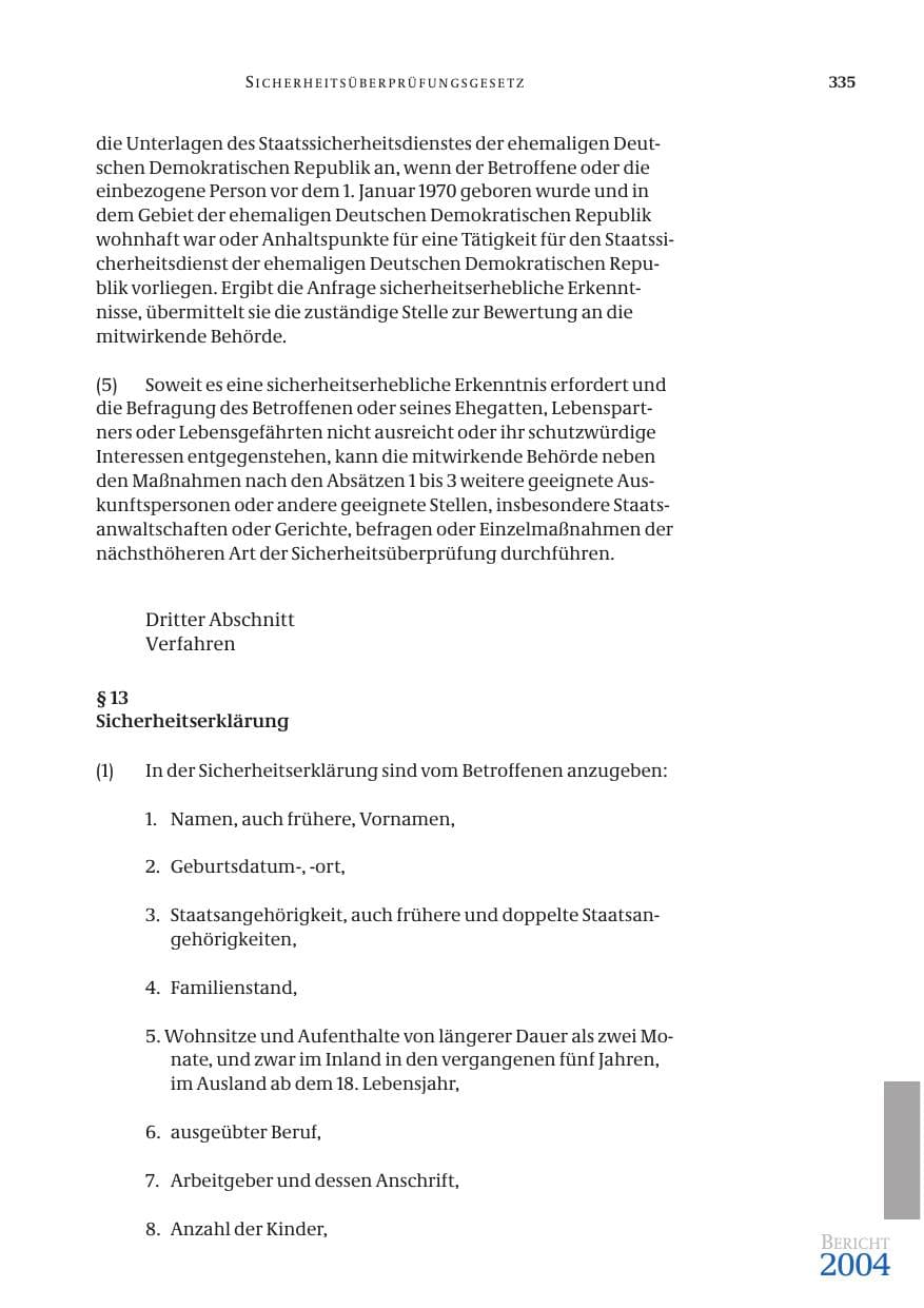 Seite 337 des Verfassungsschutzbericht 2004 Bund