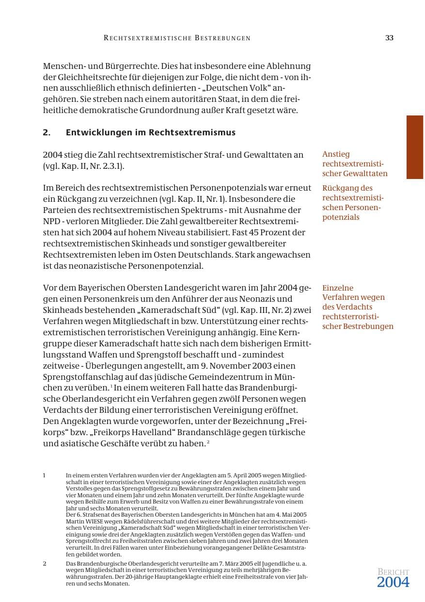 Seite 35 des Verfassungsschutzbericht 2004 Bund