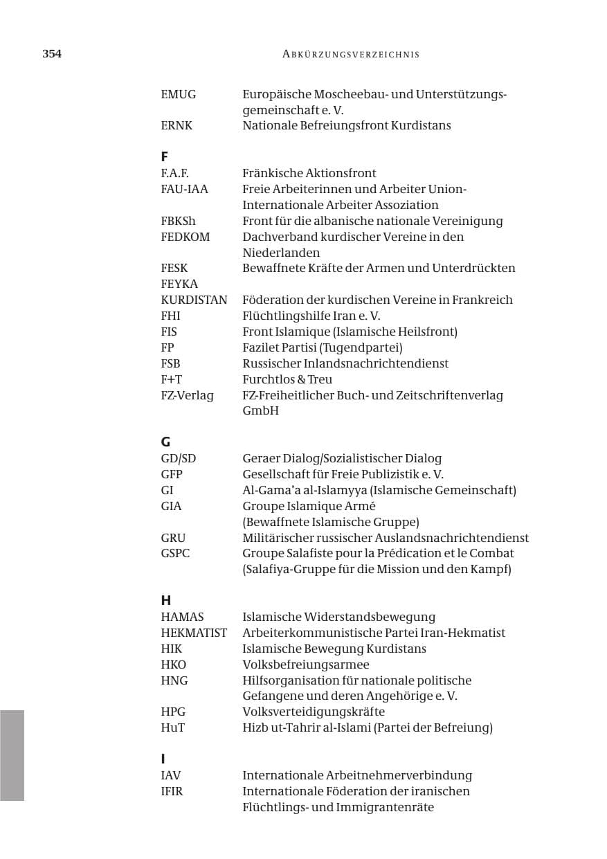 Seite 356 des Verfassungsschutzbericht 2004 Bund