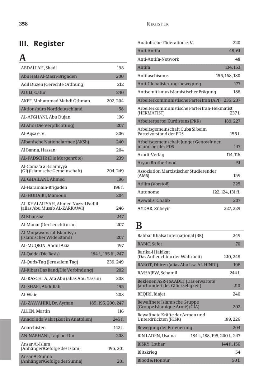 Seite 360 des Verfassungsschutzbericht 2004 Bund