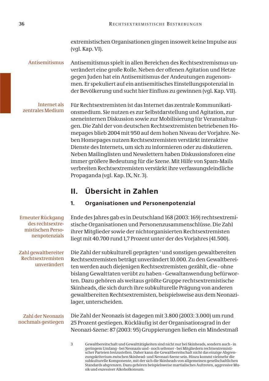 Seite 38 des Verfassungsschutzbericht 2004 Bund