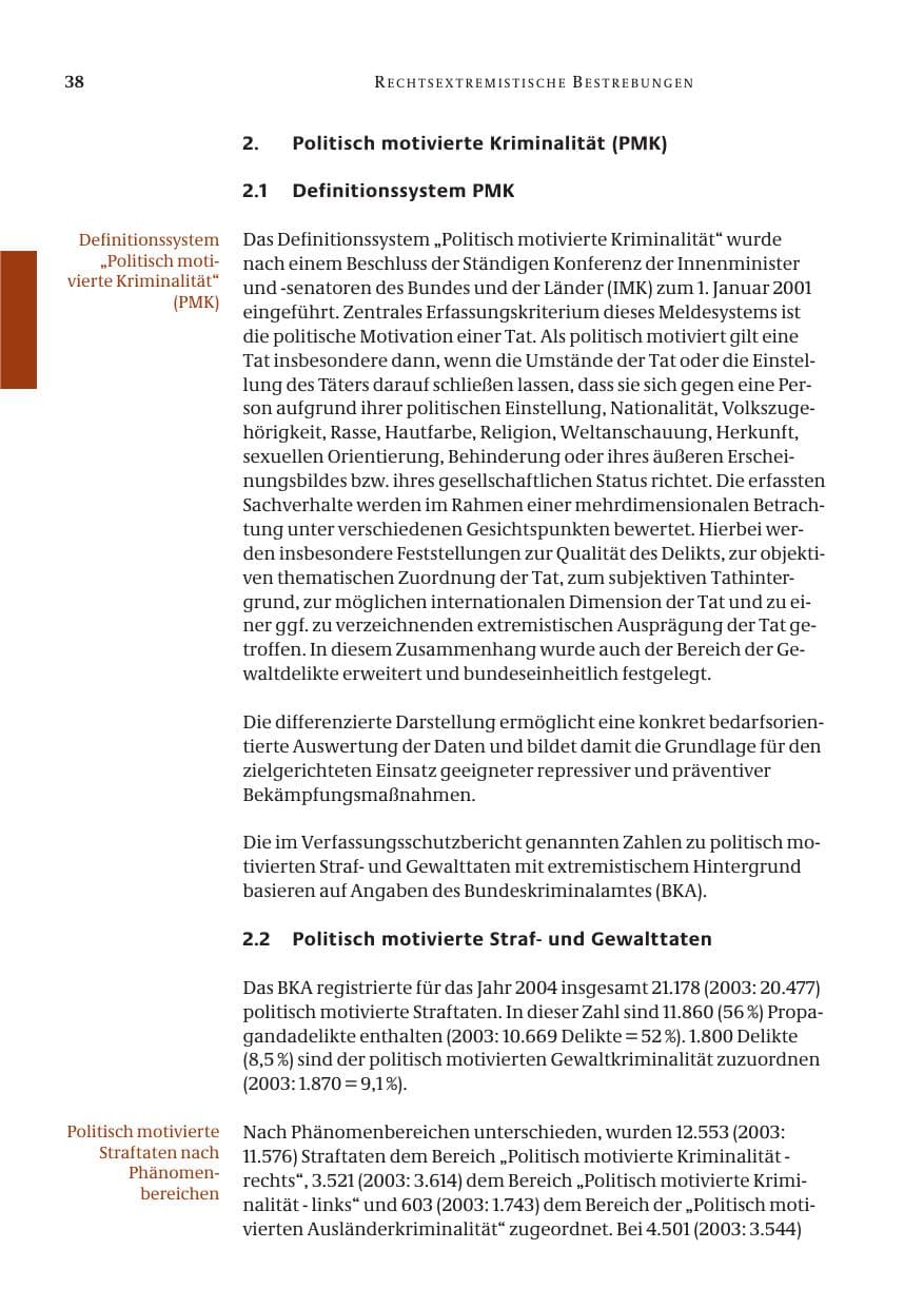 Seite 40 des Verfassungsschutzbericht 2004 Bund