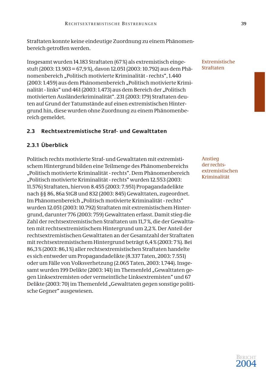 Seite 41 des Verfassungsschutzbericht 2004 Bund