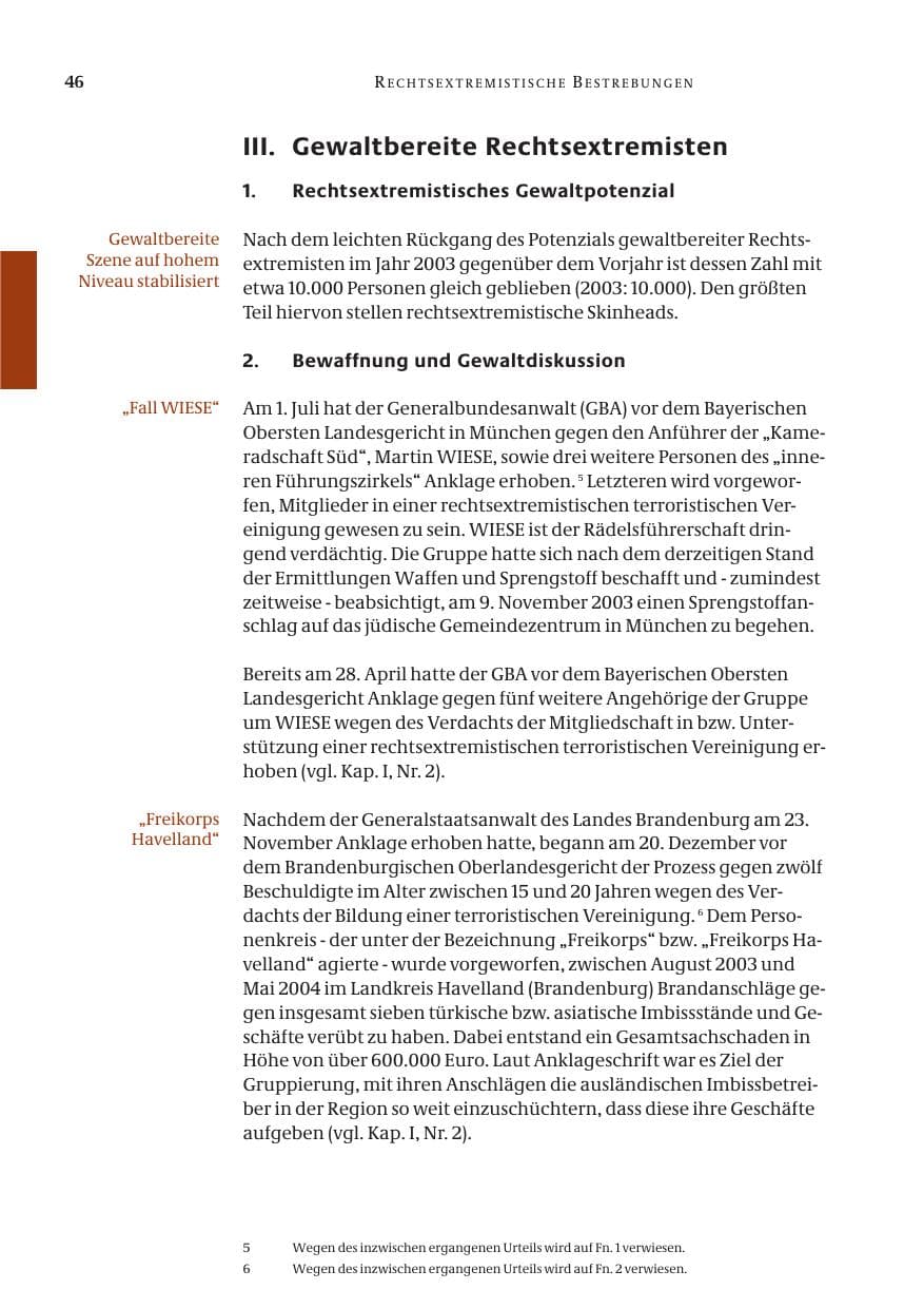 Seite 48 des Verfassungsschutzbericht 2004 Bund