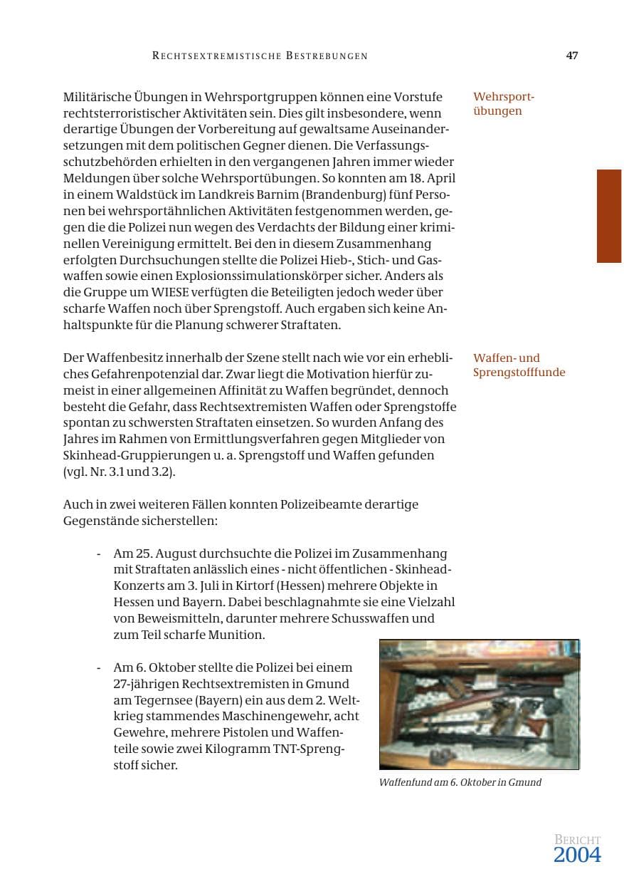 Seite 49 des Verfassungsschutzbericht 2004 Bund