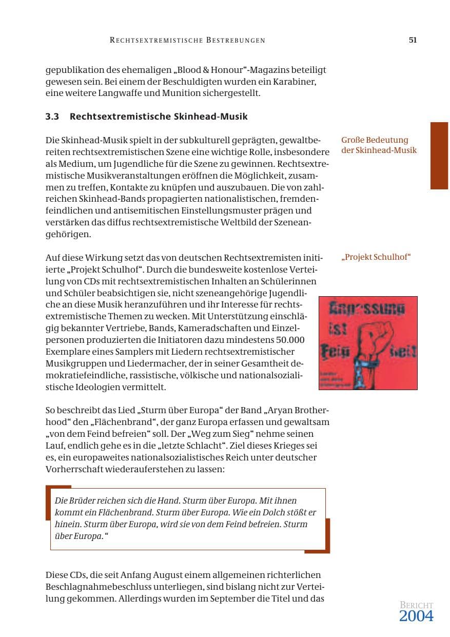 Seite 53 des Verfassungsschutzbericht 2004 Bund
