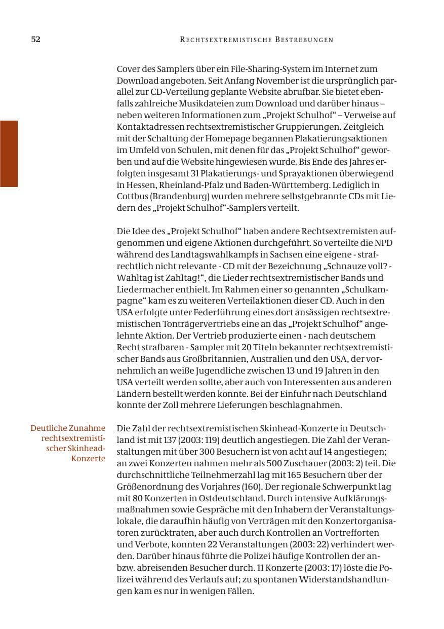 Seite 54 des Verfassungsschutzbericht 2004 Bund
