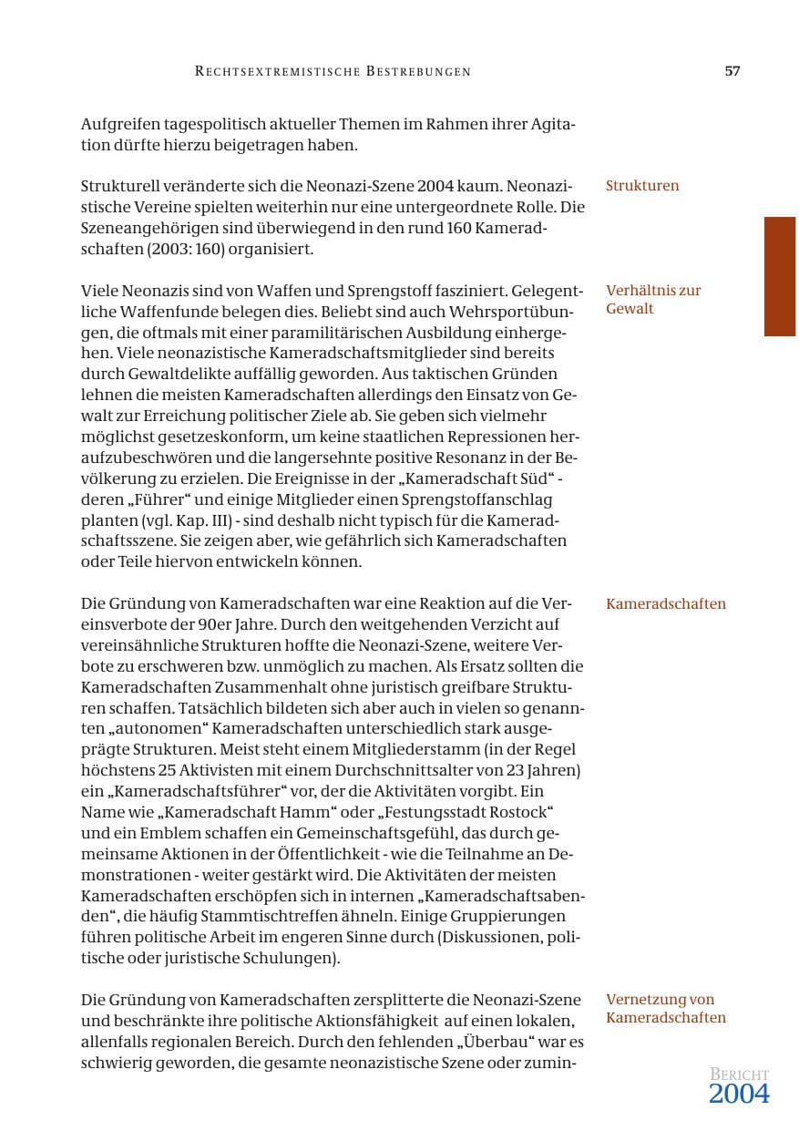 Seite 59 des Verfassungsschutzbericht 2004 Bund