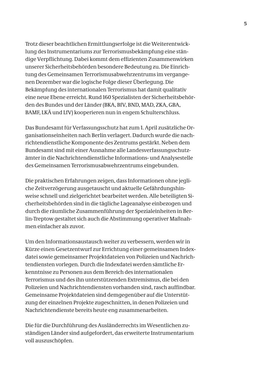 Seite 7 des Verfassungsschutzbericht 2004 Bund