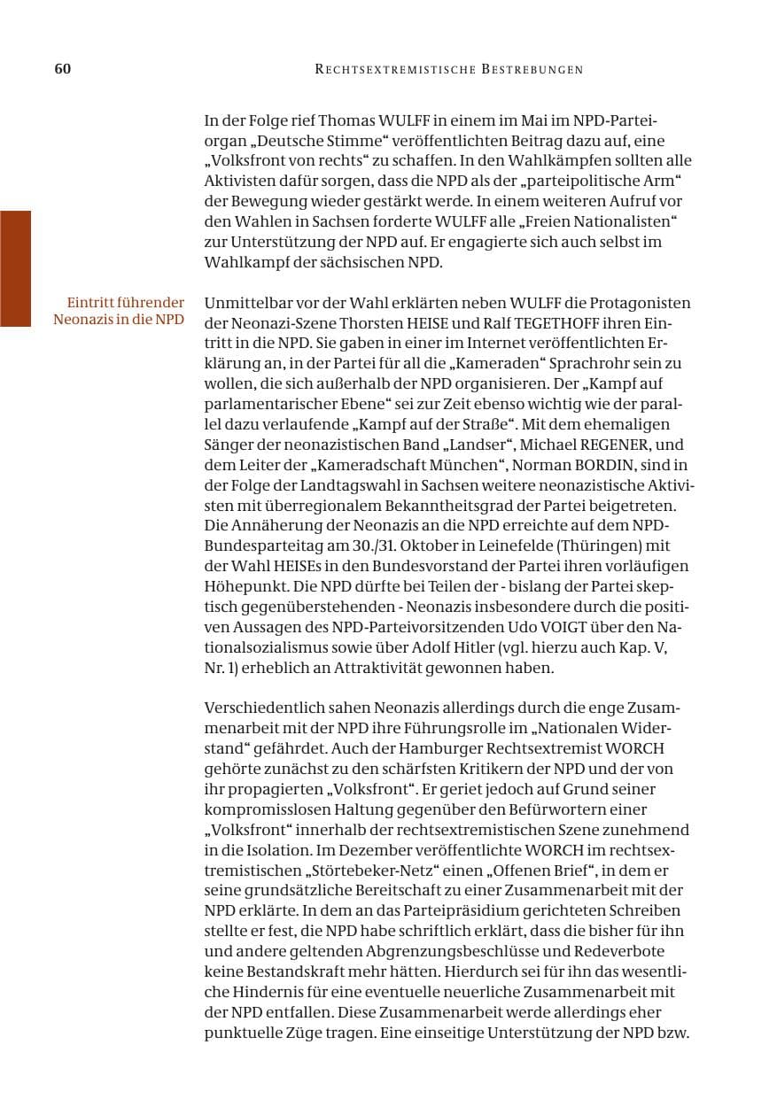Seite 62 des Verfassungsschutzbericht 2004 Bund