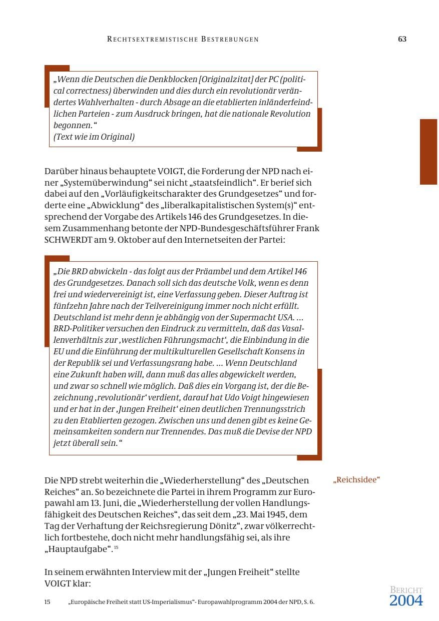 Seite 65 des Verfassungsschutzbericht 2004 Bund