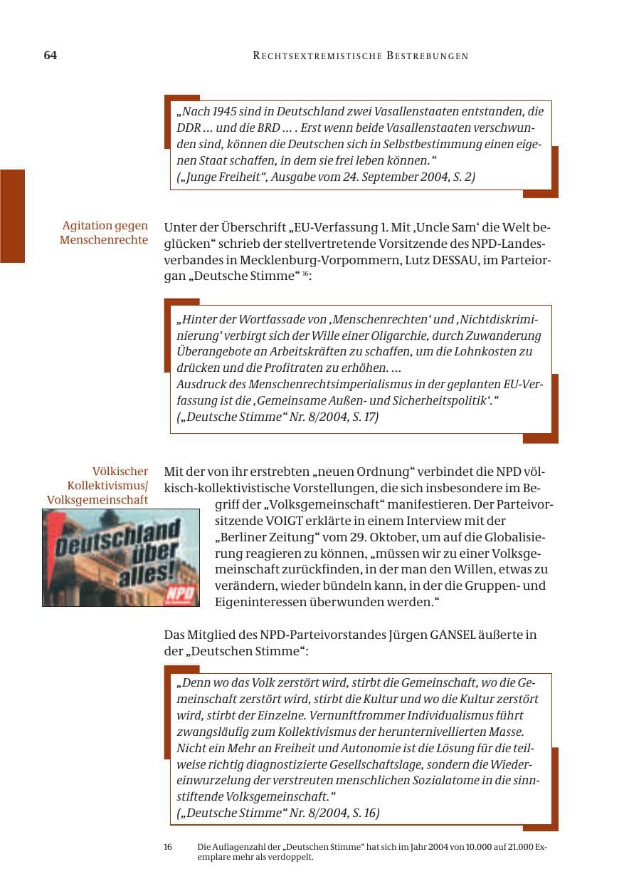Seite 66 des Verfassungsschutzbericht 2004 Bund