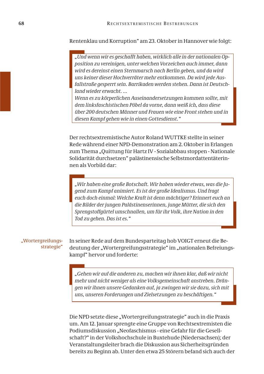 Seite 70 des Verfassungsschutzbericht 2004 Bund