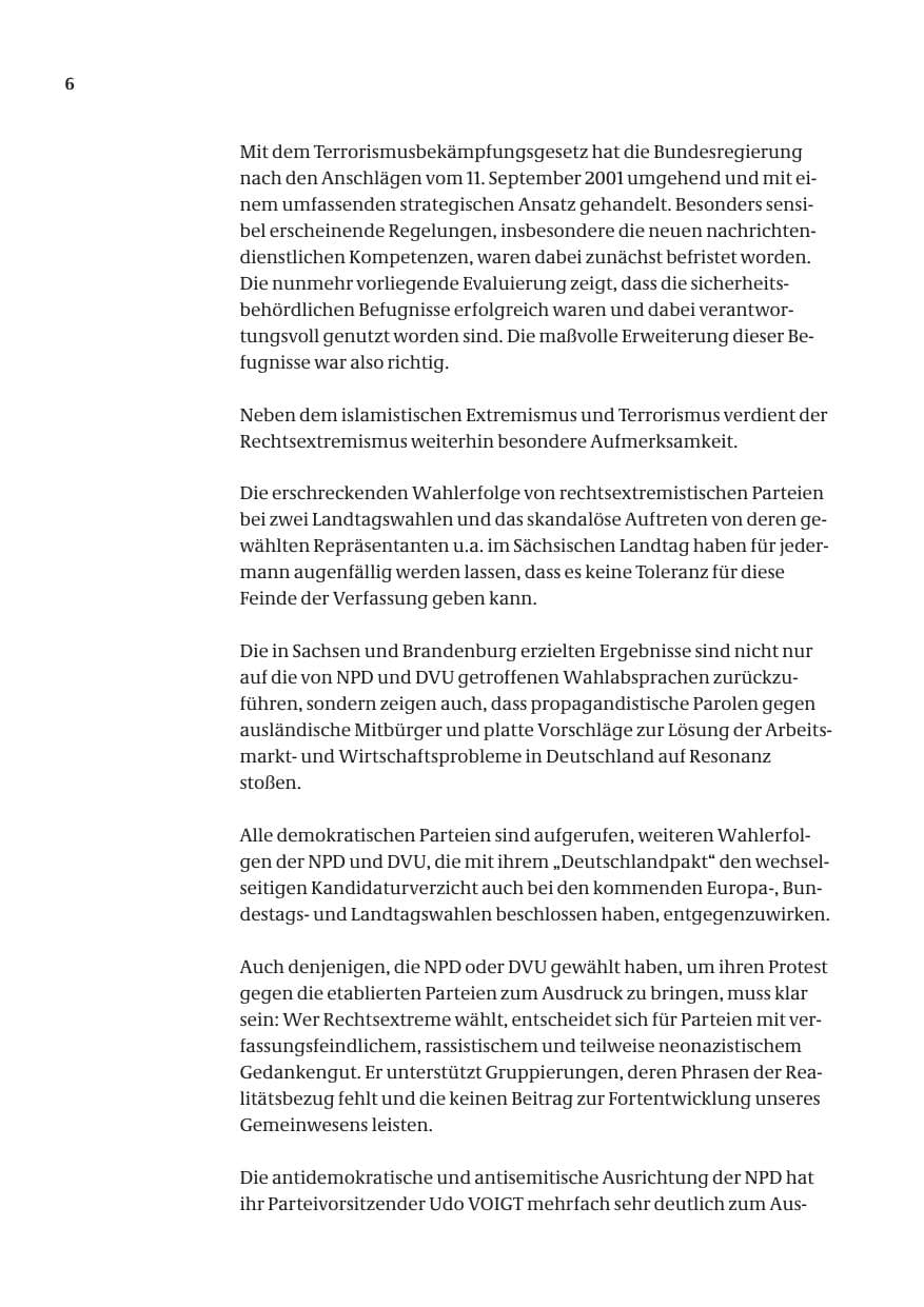 Seite 8 des Verfassungsschutzbericht 2004 Bund