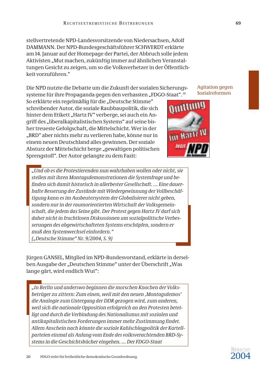 Seite 71 des Verfassungsschutzbericht 2004 Bund