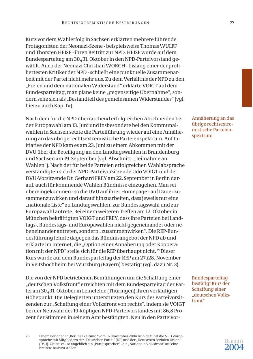 Seite 79 des Verfassungsschutzbericht 2004 Bund