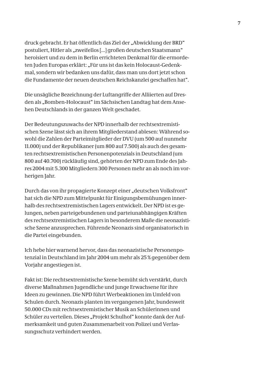 Seite 9 des Verfassungsschutzbericht 2004 Bund